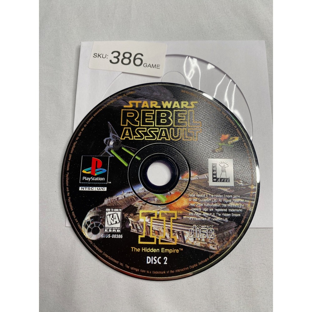 Star Wars Rebel Assault II The Hidden Empire Sony PlayStation PS1 Disc 2 Only